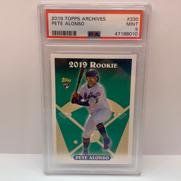 2019 Topps Archives Pete Alonso Mets #330 Graded PSA 9...